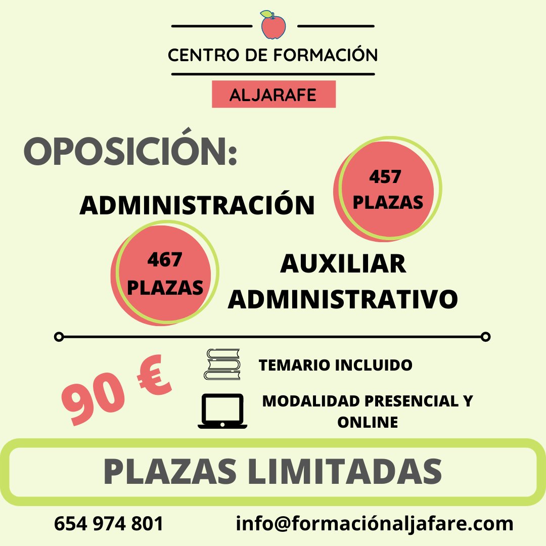 formacionalj's tweet photo. ¿Quieres un trabajo estable? Prepárate con nosotros las oposiciones de Administración y Auxiliar Administrativo de la Junta de Andalucía. https://t.co/DxDciWIgJl
