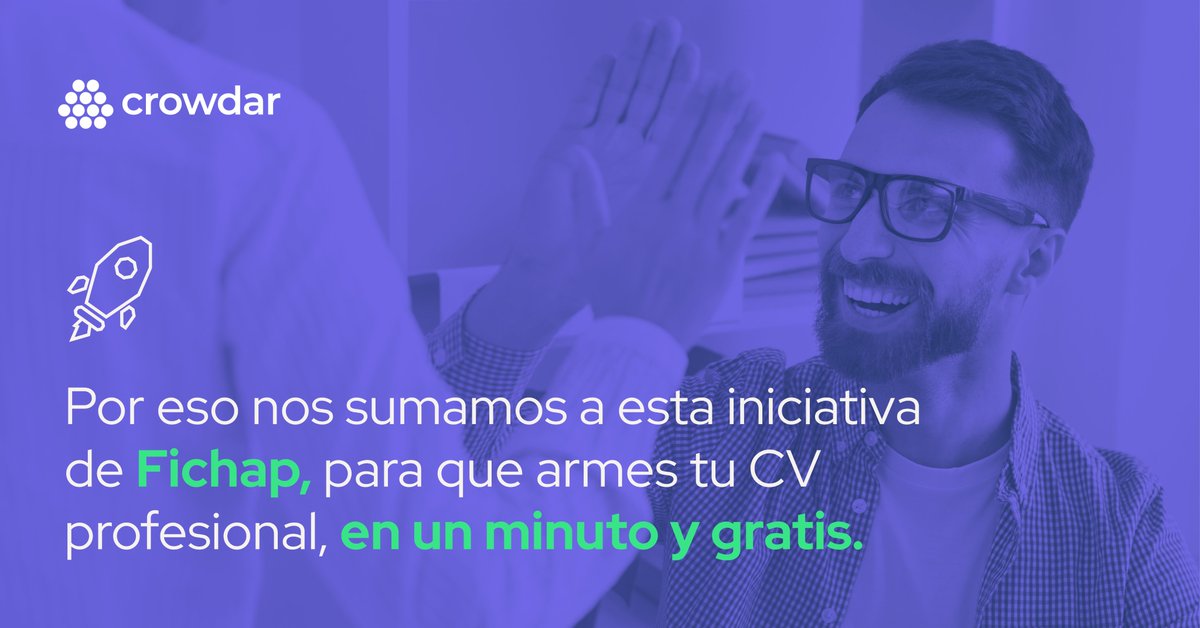 crowdarinfo's tweet photo. Acompañamos a @FichapHR en el lanzamiento de 
#CreatuCV  donde podrás crear tu primer currículum profesional de manera dinámica, simple y gratuita. ¡Ingresa a https://t.co/PKrj5EvCsw y conoce la herramienta!  🙌

#CreaTuCv  #CreatuCvGratis #FuturoLaboral #MarcaLaDiferencia https://t.co/bgkz4wKtaN