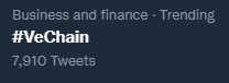 VeThorVendetta's tweet photo. #VeChain Trending once again. Do your thing fam.
Like, Retweet, Comment.
#VeChain #VeFam #BelieVET $VET $VTHO #VeTrain #VeTeam #VeGhosts #VeKings #VIMWorld #VeSea #VeChainNFT #Bitcoin #Ethereum $BTC $ETH $DOGE $SHIB https://t.co/OIBRue7R5f