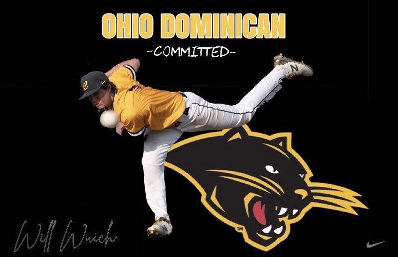 WWuich's tweet photo. Excited to announce that I will be furthering my academic and baseball career at Ohio Dominican University. I’d like to thank God, my family, my friends, and all my coaches who helped me reach this point. #ROLLPANTS 🐾 @ODUBaseball_ @CoachHulls @PrepBaseballOH @CHSElkBaseball https://t.co/wPpHFWvtml