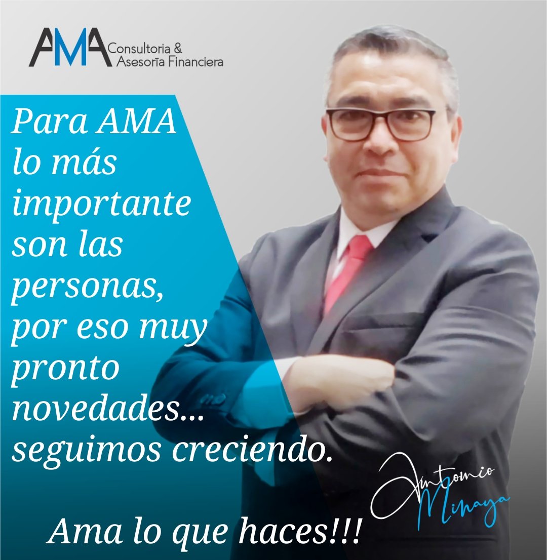 arce_minaya's tweet photo. Seguimos creciendo, pronto novedades.
AMA Consultoria &amp; Asesoría Financiera 
https://t.co/aKvs6ImNlJ https://t.co/CGjq4D9Tyh