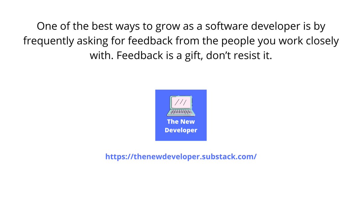 GeneralMutakwa's tweet photo. New or Aspiring Software Developer: Tip of the day!
#CodeNewbie #100DaysOfCode #DEVCommunity #TheNewDeveloper #TechTwitter https://t.co/NZhgF9Rbao