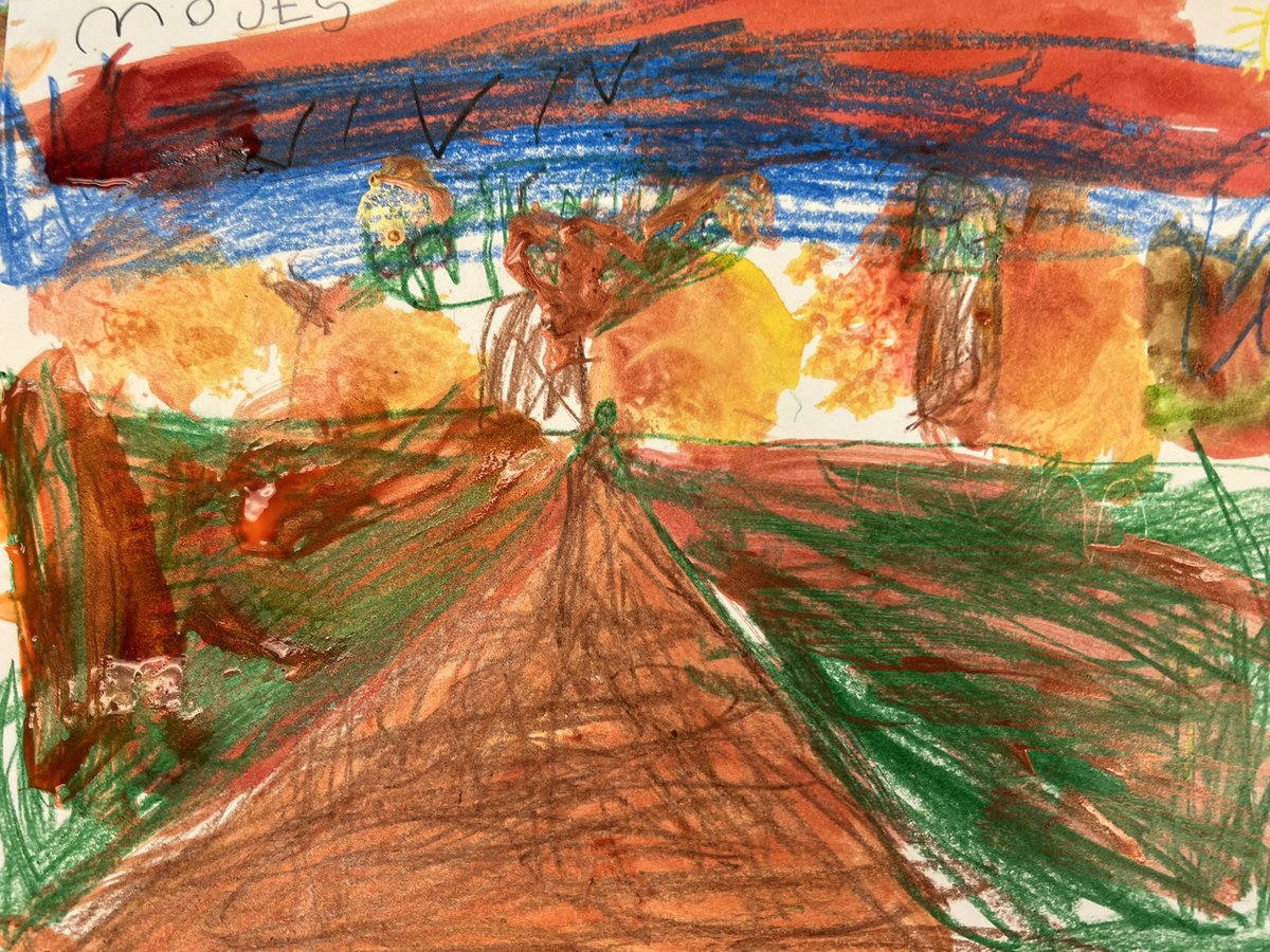 JeanineMalette's tweet photo. First graders practiced one point drawing perspective and mixed media today. #rioschools #rioreal https://t.co/eDDbyGedNa