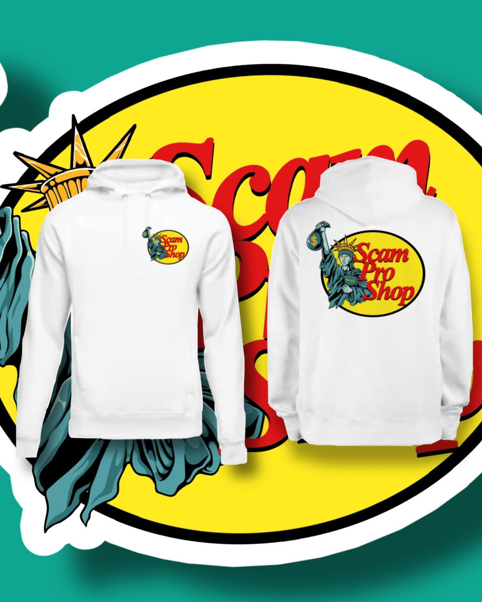 ScamericaUSA's tweet photo. Scam Pro Shop 🎣 hoodies now available @ https://t.co/gsK4KoRXdy https://t.co/p8aCIi7qtg