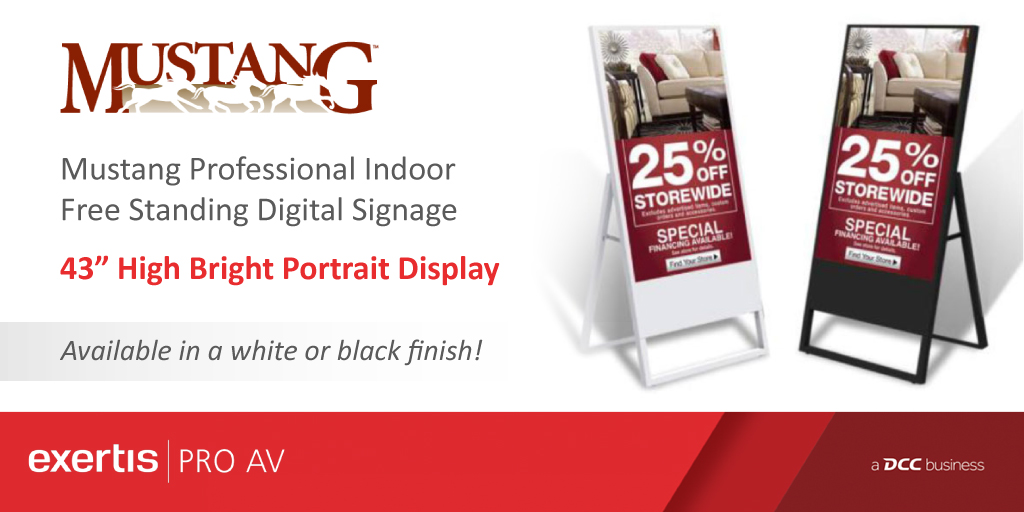 New! Mustang Professional 43” HD Commercial Display - Specially designed for the commercial market, this product delivers Full HD resolution for a clear, vivid viewing experience. #exertisusa #AVnews #AVtweeps

Learn more: ow.ly/LBen50GH2U4
