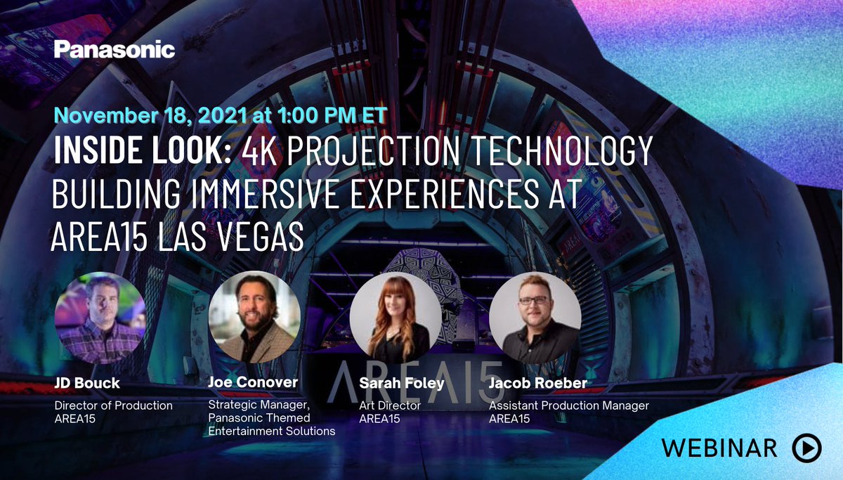 mbhall1's tweet image. Wondering how #projectiontechnology helps take immersive experiences at AREA 15 to the next level? Join @PanasonicProAV for an upcoming webinar with @AVIXA to learn more. Register today! bit.ly/3qheqPY