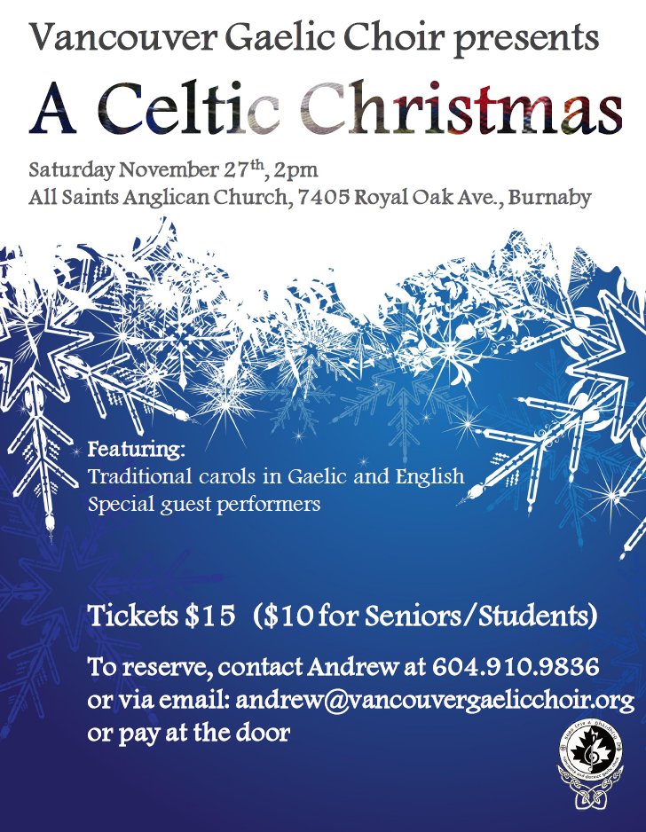 Thig còmhla rinn airson Cuirm na Nollaige againn!
Join us for our Christmas Concert!