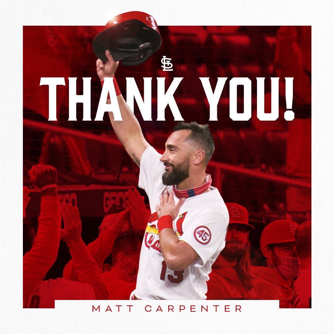 Cardinals's tweet image. For 11 seasons, you gave us countless memories, moments and reasons to cheer you on.  

An All-Star, Silver Slugger and salsa connoisseur, you embodied and represented what it means to be a St. Louis Cardinal.

Thank you, Carp!