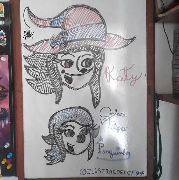 IlustracoesCF94's tweet photo. Sketchs no quadro branco
#ilustracoescf94 #ilustraçõescf94 #cartoon #toon #original #originalcharacter #oc #katyabruxa #porquinha #palmeiras #bruxa #katy #quadrobranco #sketch #arte #ilustração #desenho https://t.co/knkYtlqCS6