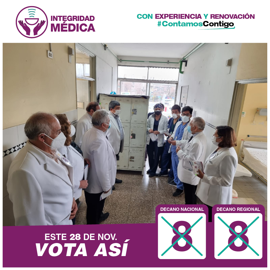 IntegridadMedic's tweet photo. 📌 VISITAS: LIMA
#Este28votaporel8 | Integridad Médica con sus candidatos al decanato Nacional y Regional de Lima, #DrRaúlUrquizo y #DrIldauroAguirre; visitaron el🏨 Hospital Nacional Dos De Mayo, presentando sus propuestas y recibiendo el firme respaldo de los colegas.💪🧑🏻⚕️ https://t.co/fsEy5IpFu5