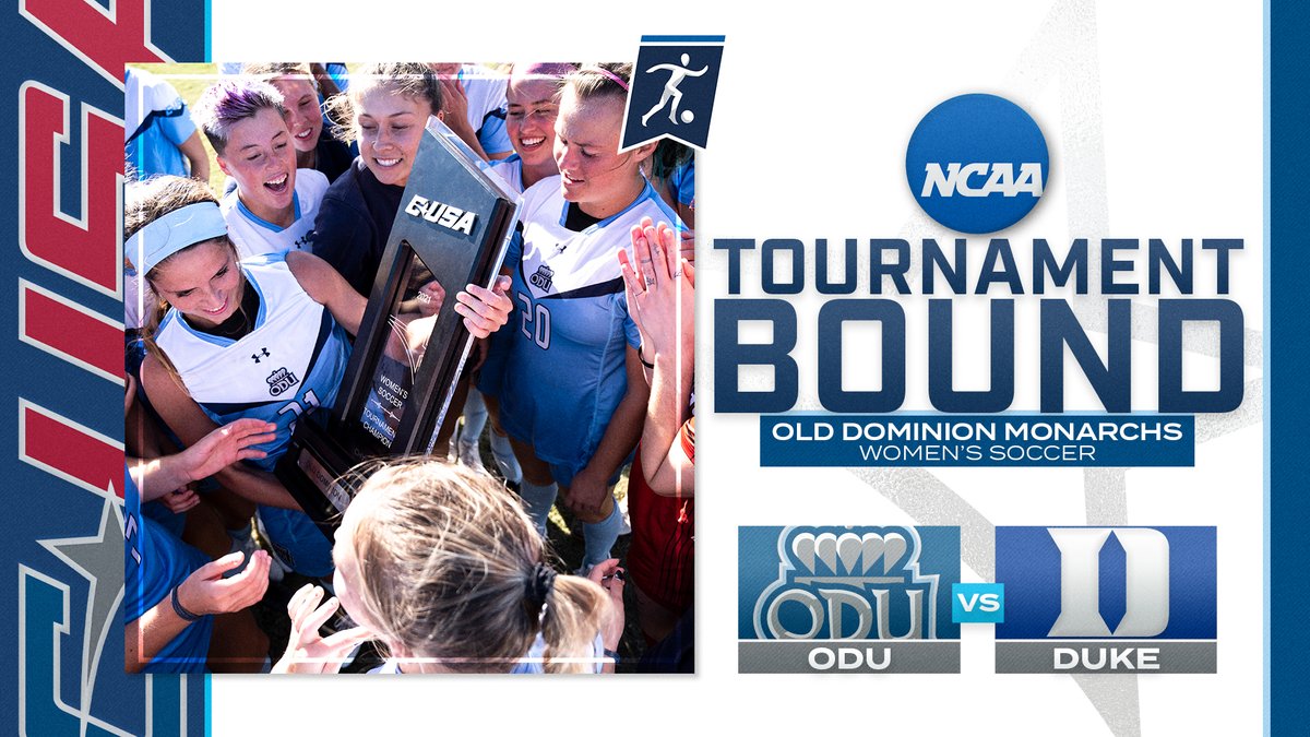⚽️ 𝙏𝙊𝙐𝙍𝙉𝘼𝙈𝙀𝙉𝙏 𝘽𝙊𝙐𝙉𝘿 ⚽️

The #CUSAWSOC Champs <a href="/ODUWomensSoccer/">ODU Women's Soccer</a>  are set to face Duke in the <a href="/NCAASoccer/">NCAA Soccer</a> Tournament!

#TheCUSAWay