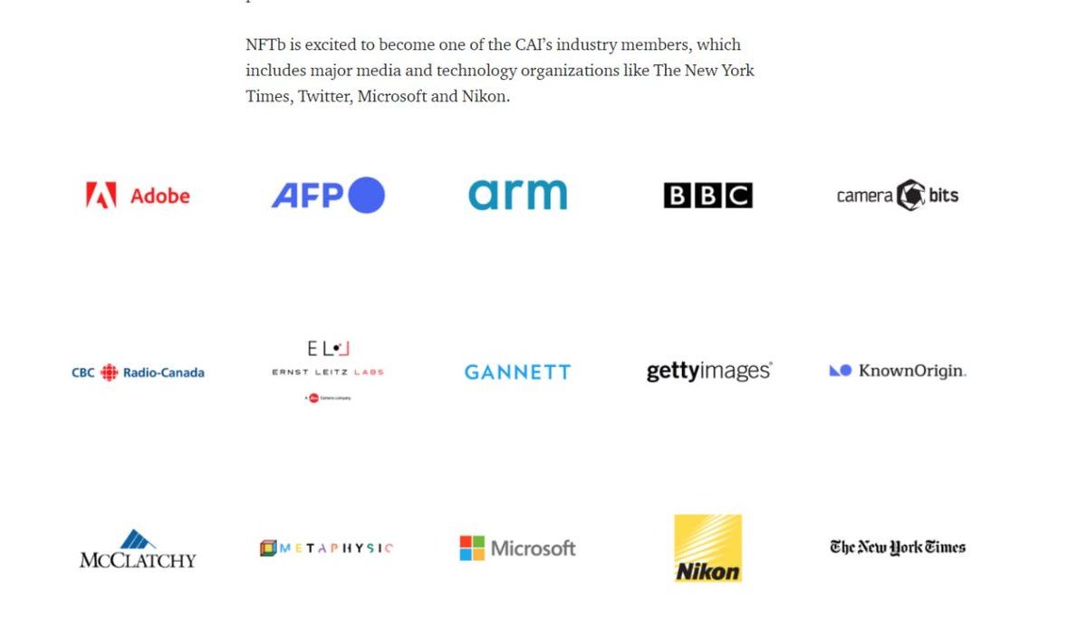 CryptoBTC_Chris's tweet image. $NFTB (on KuCoin) working with Adobe! to ensure artists are protected. 

Wow! Huge names... Adobe, Twitter, Microsoft, Nikon!