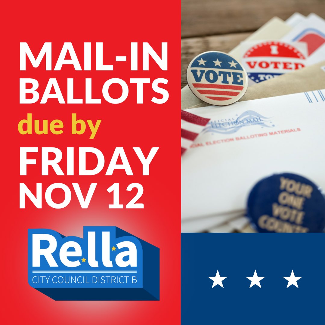 teamrellaz's tweet photo. If you’re voting by mail this election, get those ballots signed, sealed and delivered to the Orleans Parish Registrar of Voters ASAP! https://t.co/w6qVeekIGJ