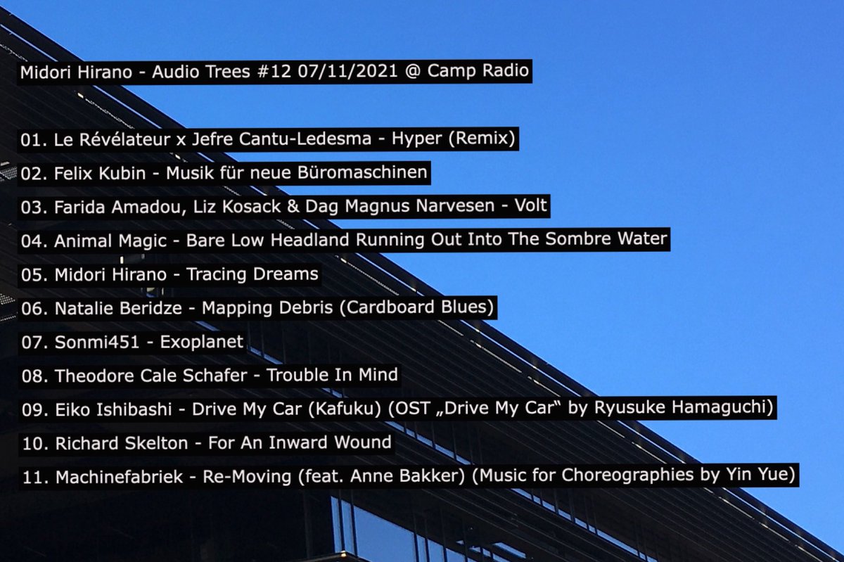 midori_hirano's tweet image. My latest #audiotrees mix @listen_camp feat. @Eiko_Ishibashi @Pttrn_Dssctn @machinefabriek #animalmagic #felixkubin @NatalieBtba #richardskelton #sonmi451 and more
mixcloud.com/camp_fr/audio-…
