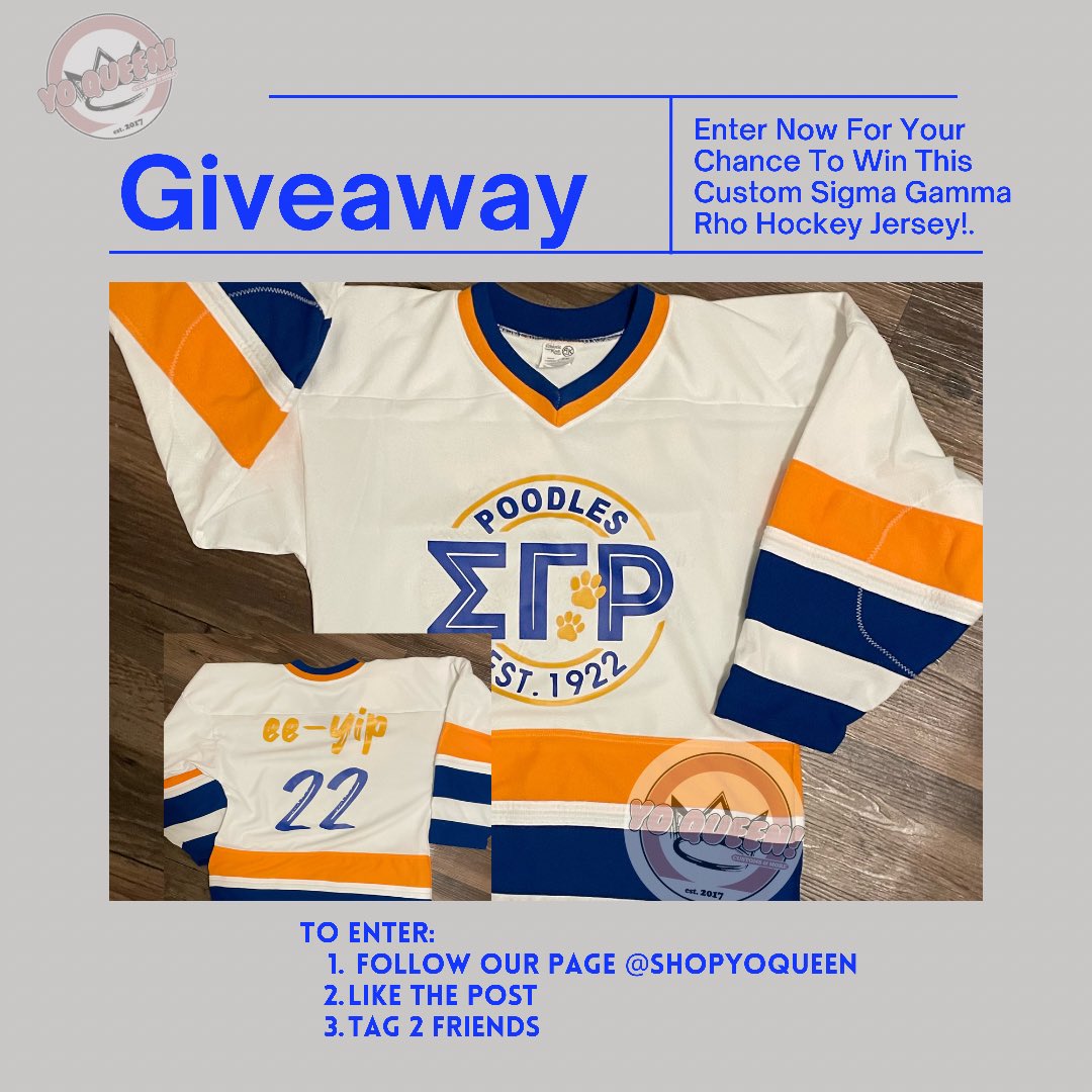 shopyoqueen's tweet photo. In Honor Of RHOvember We Have Decided To Give Away A Custom Sigma Gamma Rho Hockey Jersey!. 
To Enter Is Simple:: ⬇️⬇️
1.) Follow Us 
2.) Like This Post 💕
3.) Tag 2 Friends 
*For Additional Entries Tag More Friends *
Deadline To Enter Will Be Thurs, Nov 11th @ 11:59:59pm EST https://t.co/8nTl6PIPQy