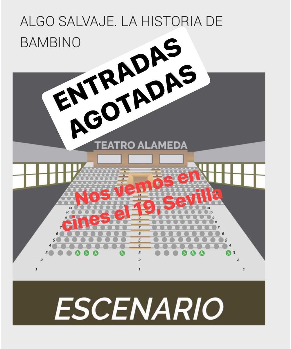 Sarao Films (@saraofilms) on Twitter photo Bueno… siguiente oportunidad el jueves 18 en #cine @mk2Cinesur <a href="/NervionPlaza/">C.C. Nervión Plaza</a> #Sevilla con Presentación y coloquio de los creadores de #AlgoSalvaje La historia de #Bambino ENTRADAS A LA VENTA👉🏻 cinesur.com/es/evento/297/… <a href="/fundacionava/">Fundación AVA</a> <a href="/CiudadUtrera/">Ayuntamiento de Utrera</a> <a href="/acacineandaluz/">Academia de Cine de Andalucía I Premios Carmen</a> <a href="/AncineAndalucia/">Ancine Andalucía</a> Bueno… siguiente oportunidad el jueves 18 en #cine @mk2Cinesur <a href="/NervionPlaza/">C.C. Nervión Plaza</a> #Sevilla con Presentación y coloquio de los creadores de #AlgoSalvaje La historia de #Bambino ENTRADAS A LA VENTA👉🏻 cinesur.com/es/evento/297/… <a href="/fundacionava/">Fundación AVA</a> <a href="/CiudadUtrera/">Ayuntamiento de Utrera</a> <a href="/acacineandaluz/">Academia de Cine de Andalucía I Premios Carmen</a> <a href="/AncineAndalucia/">Ancine Andalucía</a>