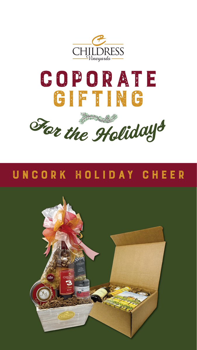 Looking to WOW your clients, prospects or staff this holiday season? Well look no further than Childress Vineyards! Check out our selection of corporate gifting online or call us at (336) 236-9463 if you would like to customize your gifts.
childressvineyards #childresswine #wine