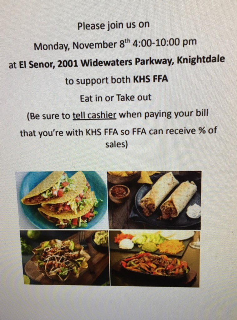 khscdFFA's tweet photo. Come support FFA and have a great supper! @KnightdaleHS https://t.co/c4c7Nap9a7