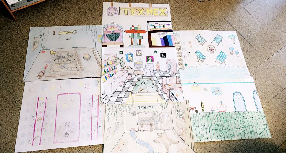 MsCartwright2's tweet photo. My seniors have been working on creating their version of a mead hall. We are reading Beowulf and discussing why the mead hall was such a sacred place to Beowulf and his people. It represents a safe and joyous place! They did AMAZING! @MHSTrentSherman  @shelbywglover @cdoyleMHS https://t.co/sbemZDZuEM