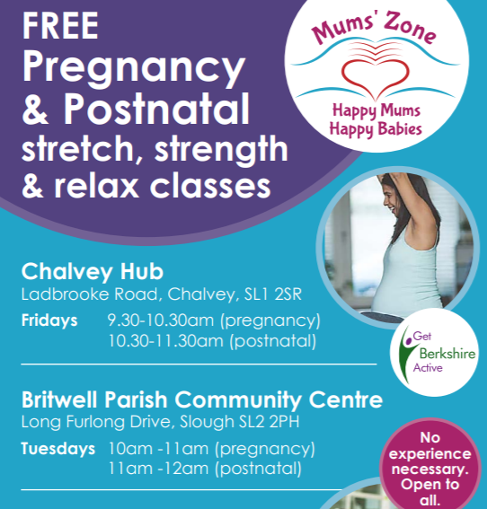 GetBerksActive's tweet photo. There's so many benefits to new Mum classes!

🤝Connect with like-minded people
💆‍♀️Look after your wellbeing
❤️Strengthen your mind &amp; body

That's why we created FREE sessions in #Slough every Tuesday and Friday

Register: https://t.co/812ihxkACY

#Sloughmums #Britwell #Chalvey https://t.co/NX9EjtP14o