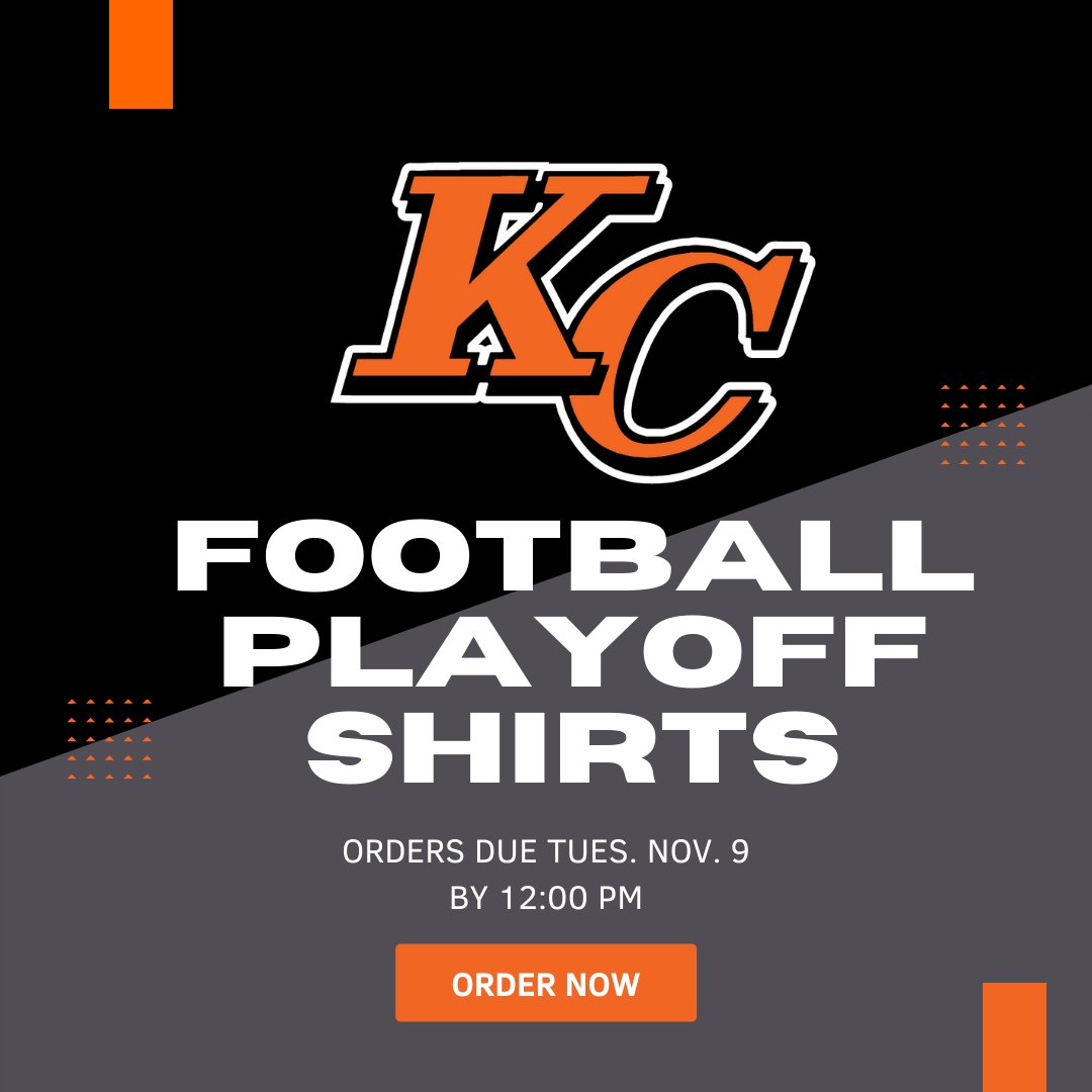 Karnes City Badger Football Playoff T-Shirts are open for order!
Orders due by NOON Tuesday, November 9, 2021 to the HIGH SCHOOL OFFICE
***DESIGN IN PROGRESS                                                

Link for order forms
buff.ly/31MSGl7