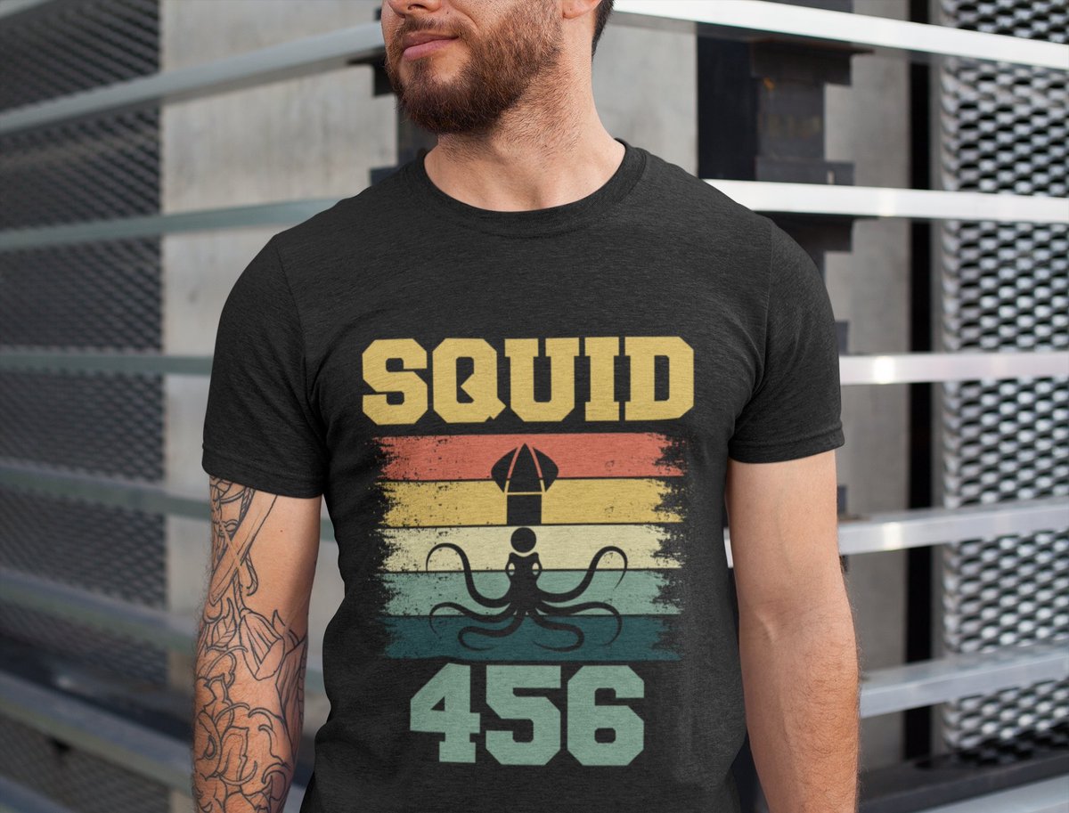 PartnerTees's tweet photo. Squid Game vintage Retro Style player number 456 t shirts, hoodie mugs and so on . Check it out ☺️☺️

#SquidGame
#SquidGameElonMusk
#SquidGames
#squidgamefanart
https://t.co/Ar9qem2cR1 https://t.co/Ptlra6ZCEs