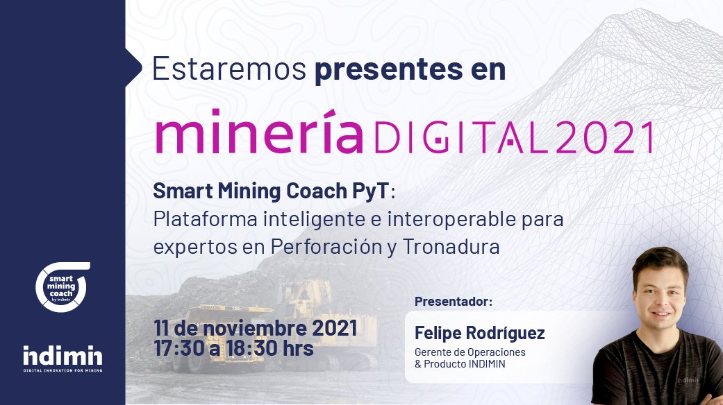 Este 11 de noviembre estaremos en #MineríaDigital, 8° Congreso Internacional de Automatización, Robótica y Digitalización en Minería organizado por Gecamin. Aquí podrás conocer y discutir innovaciones y desarrollos recientes en #Minería
Inscríbete aquí ➡lnkd.in/eDw4yz7q