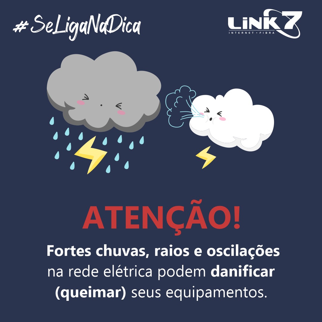 Link7internet's tweet photo. As principais vítimas do problema que surge durante uma tempestade são os equipamentos eletroeletrônicos plugados nas tomadas, como modens, roteadores, celulares, computadores, televisores, geladeiras, entre outros.
.
#dicalink7 #link7 #link7internet #provedor #fibraoptica https://t.co/VelwHRRyAt