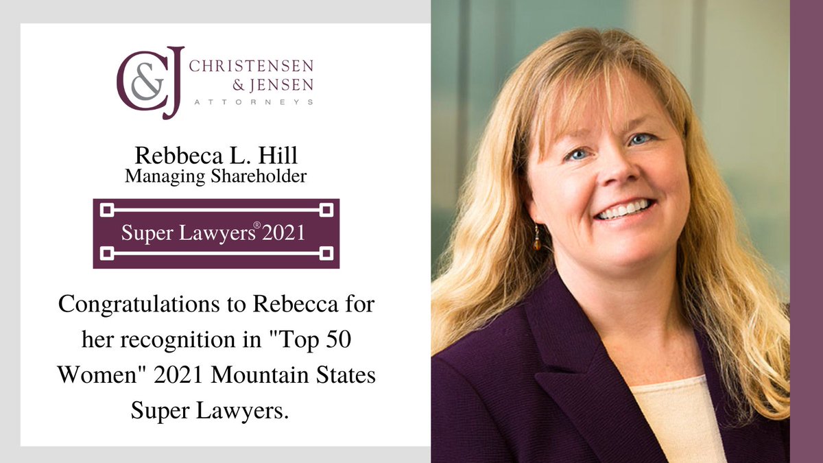 ChrisJenLaw's tweet photo. Congratulate Rebecca L. Hill for her @SuperLawyers  achievement! You can read about her milestone here -> https://t.co/Xpm28Yk4X4 https://t.co/3ImG0GcfWJ