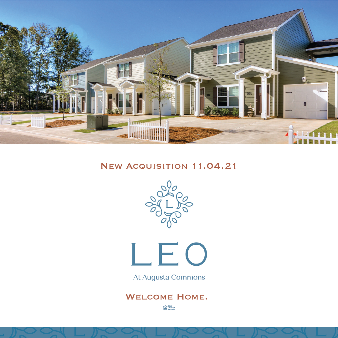 We are excited to continue building our presence in the Southeast Region and pleased to add a new South Carolina property to the Advenir Oakley Capital portfolio, LEO at Augusta Commons. 

View our floor plans here: leoatagustacommons.com