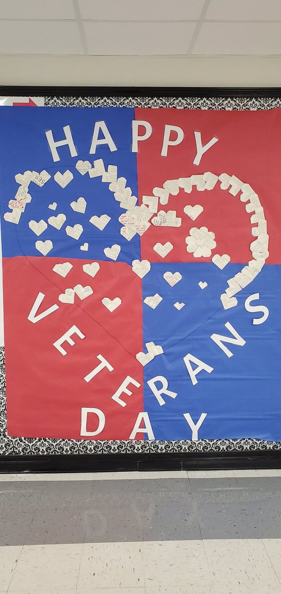 MWJH students are making origami hearts from recycled books in the library in honor of all the Veterans! #VeteransDay #mwisdmatters #choosemwisd #makers #mwjhlibrary