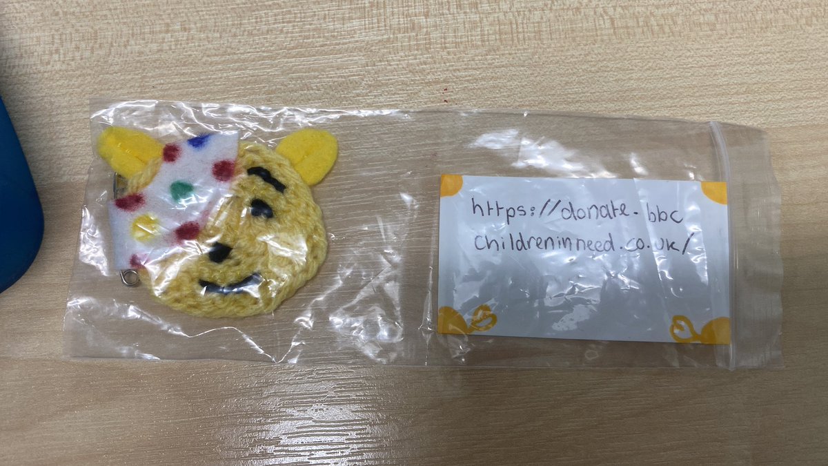 misshmfl's tweet photo. A student made me a @BBCCiN Pudsey badge and it has absolutely made my day 💕 https://t.co/lNsM9b6jdQ