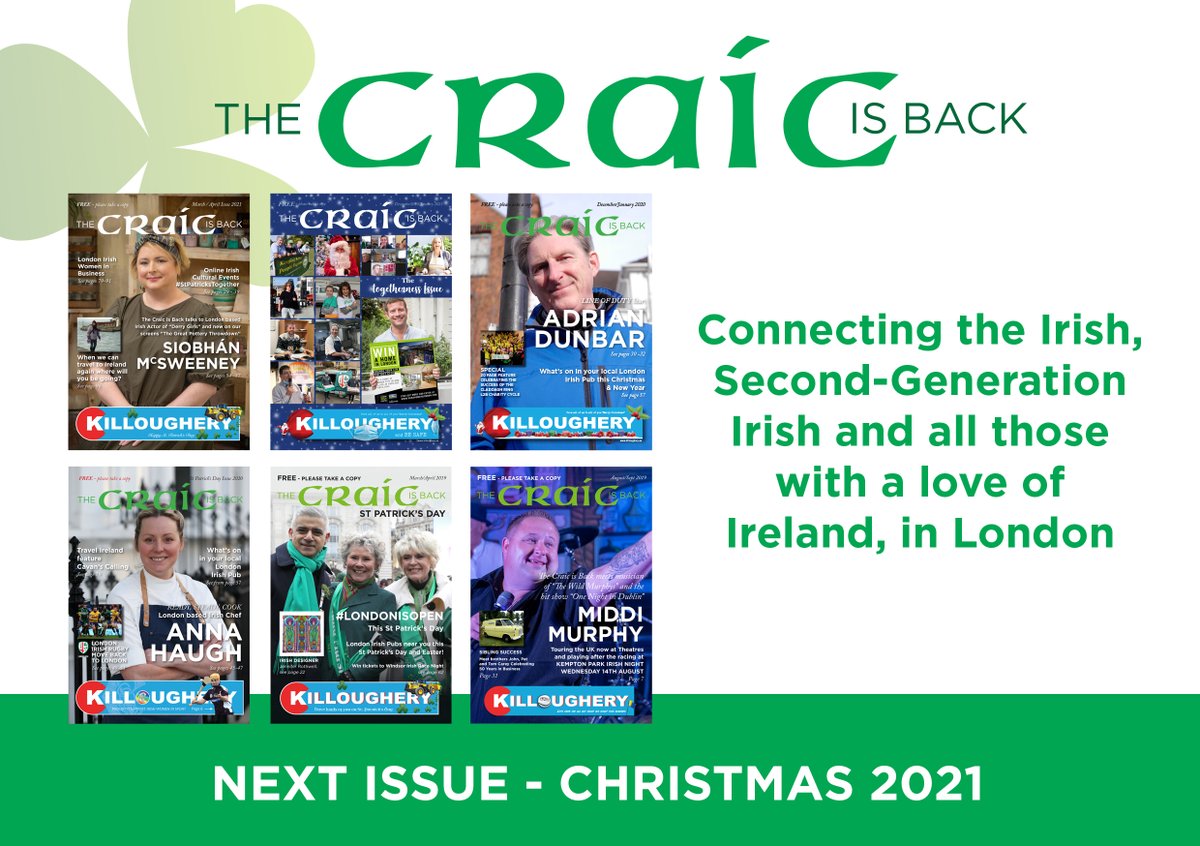 thecraicisback's tweet photo. An action packed - what's on #CraicisBack magazine will be out soon #Christmas issue - look out for a copy in your local Irish bar https://t.co/ZnXyGlL1bE