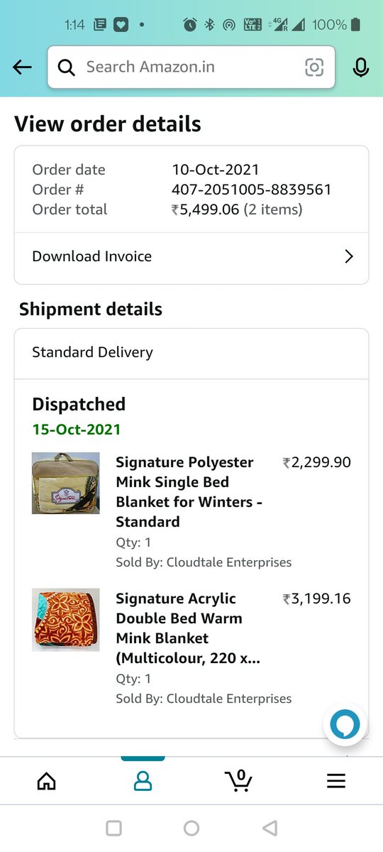 BuyEarthly's tweet photo. @AmazonHelp  I have ordered these 2 blackets in Oct and till date it was s not delivered vered neither am I able to cancel and get the refund for this order.

Registered email id - yogesh.ecstasy@gmail.com

Please cancel and initiate the refund ASAP. https://t.co/tmzJErwCrI