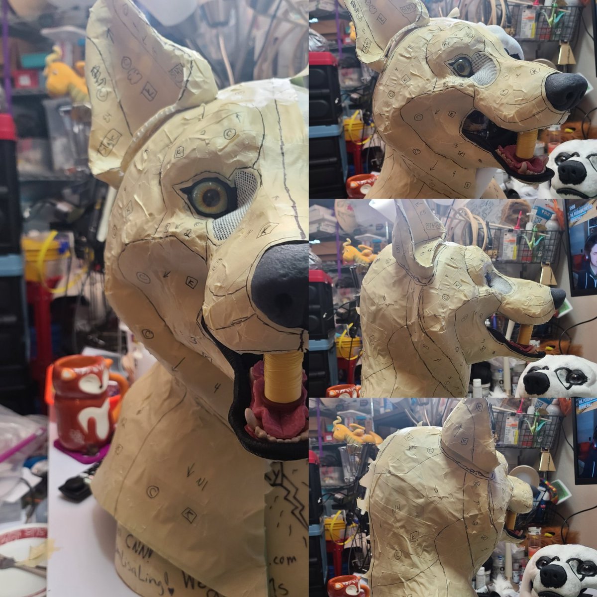 WeaselsOnEasels's tweet photo. Day 2 finish of #wolfweek with a #weekend full of #wolf #patterns! So excited to #fur these very good bois. 2 of 3! ...maybe Wolf..urday today?

#furry #fursuit #fursuitmaker #wolf #werewolf #lycan #costume #costumedesigner #mask #head https://t.co/wGCQot7nUY