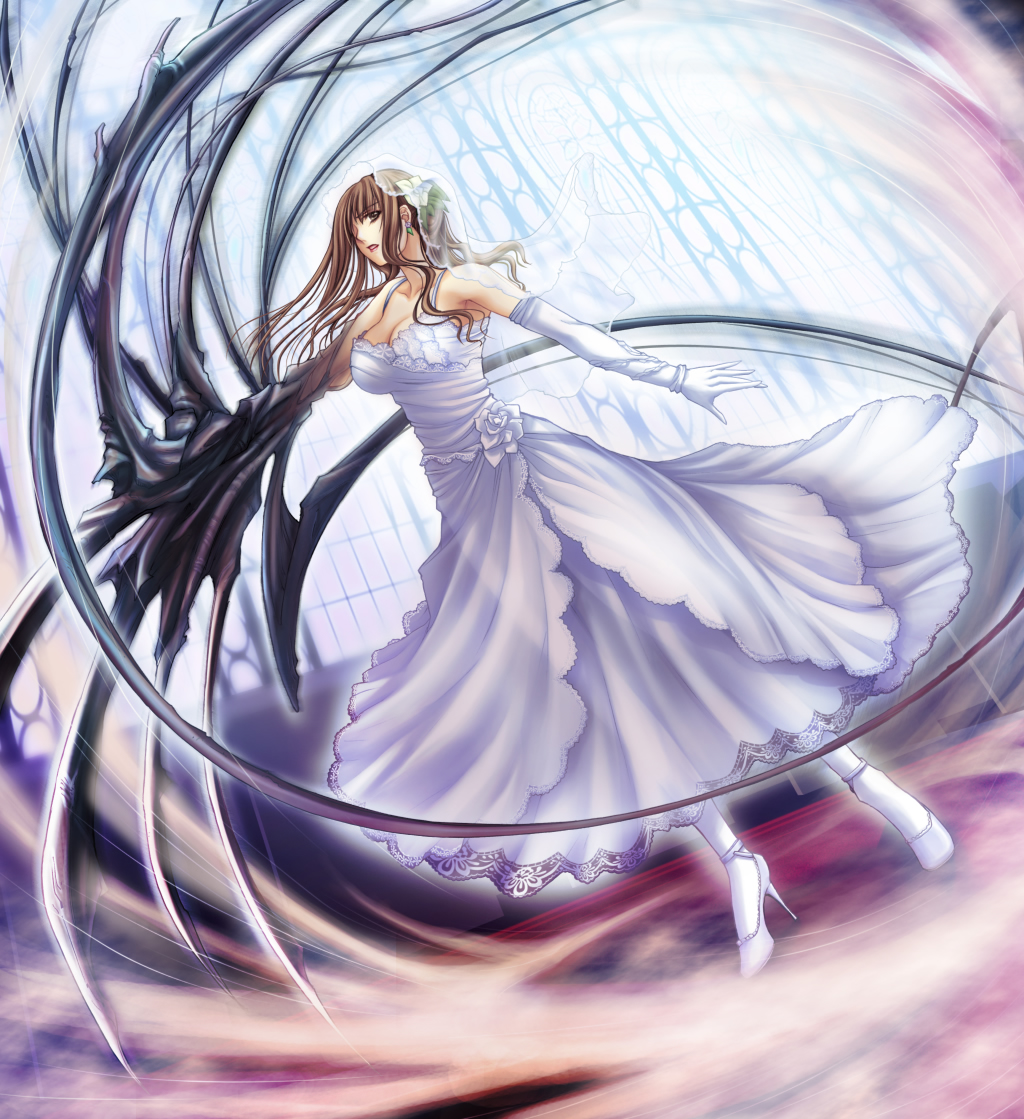 nidu4s's tweet photo. https://t.co/2LETW1L2I3 #shiizaki_hinaki #long_hair #tall_image #fringe #open_mouth #brown_hair #bare_shoulders #hair_flower #hair_over_one_eye #dress #gloves #hair_ornament #earrings #elbow_gloves #shoes #white_dress #wedding_dress https://t.co/nhqd3phJi7