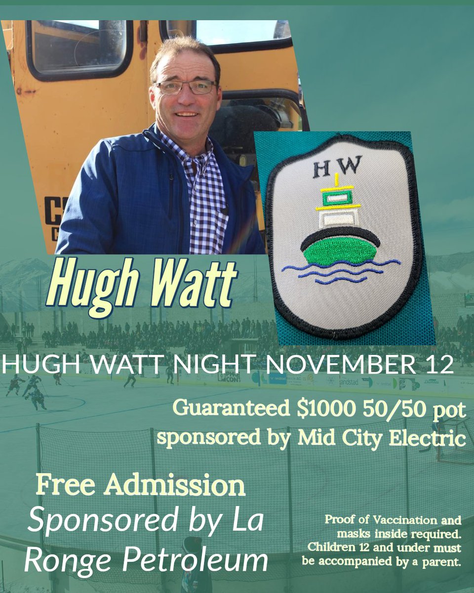 SJHL_IceWolves's tweet photo. Come out November 12th to the  Mel Hegland Uniplex and help the @SJHL_IceWolves honour the late great  Hugh Watt.

#icewolveshockey  #oncewolfalwaysawolf https://t.co/qMVsZU4YFx