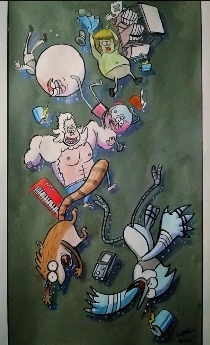 Carlos21035's tweet photo. "REGULAR SHOW" @JGQuintel
#regularshow #unshowmas #mordecaiandrigby #Mordecai #rigby #skips #benson #papaleta #musculoso #fantasmano #pops #muscleman #hifiveghost #CartoonNetwork #jgquintel #animation #sitcom #wallpaper #artist #art #drawing https://t.co/DYI9mJQwgc