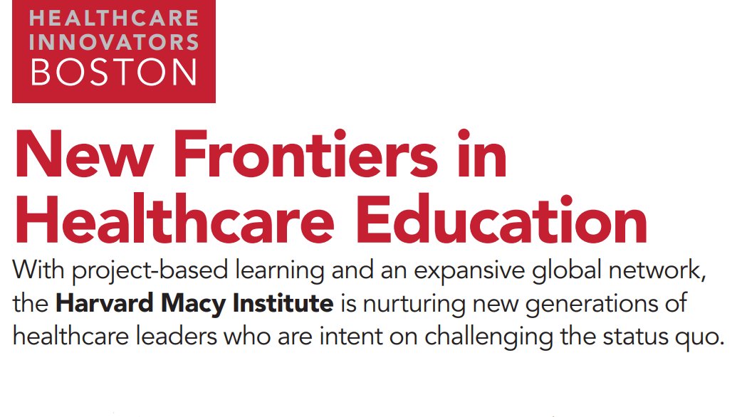 We are honored that Forbes & Fortune magazines chose to profile our Institute & share our unique methods for encouraging #innovation in #healthcare with their readership!

#AAMC21 #MedEd #MedTwitter

Check out 'New Frontiers in Healthcare Education' here: bit.ly/3wqdBpg