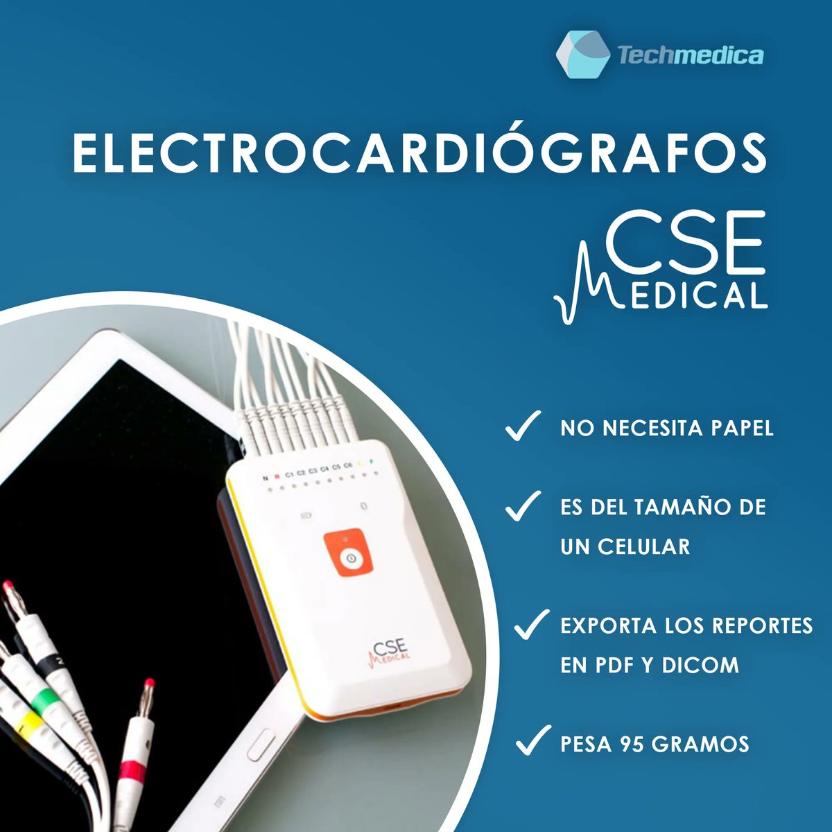 techmedicamx's tweet photo. 💙¡Adquiere tu Electrocardiógrafo MEDICAL CSE con nosotros!⚕️🙌
🌱 No necesita papel 
📲  Es del tamaño de un celular
📝 Exporta formatos en PDF y DICOM
⚖️ Pesa 95 gramos
📞 ¡Contáctanos para solicitar más información!
33 16161342 | 33 15447004
📩contacto@techmedica.com.mx
📍Mx https://t.co/2Jw9uZvKwH