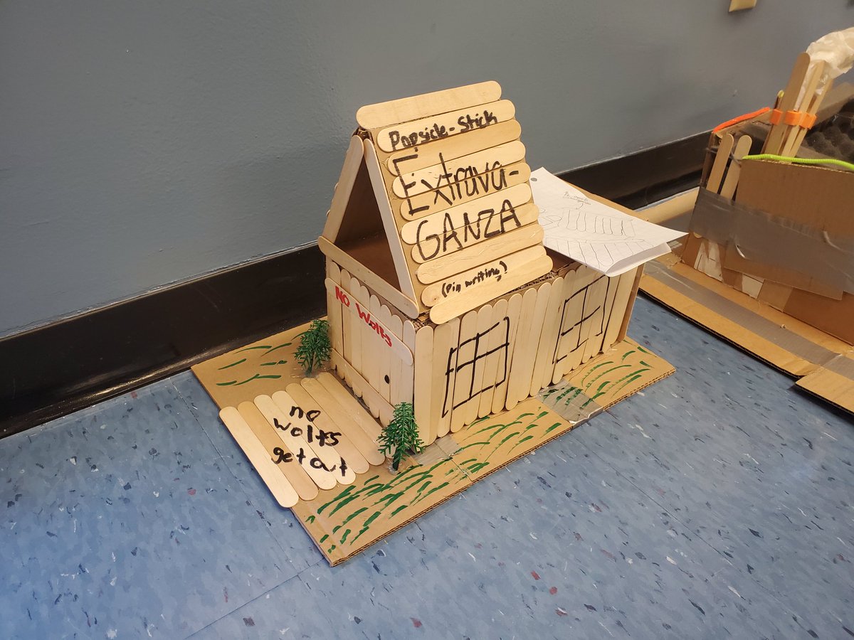 We completed our first #stem challenge today, perfect timing for #STEMDay ! We had to build a house to protect our pigs.