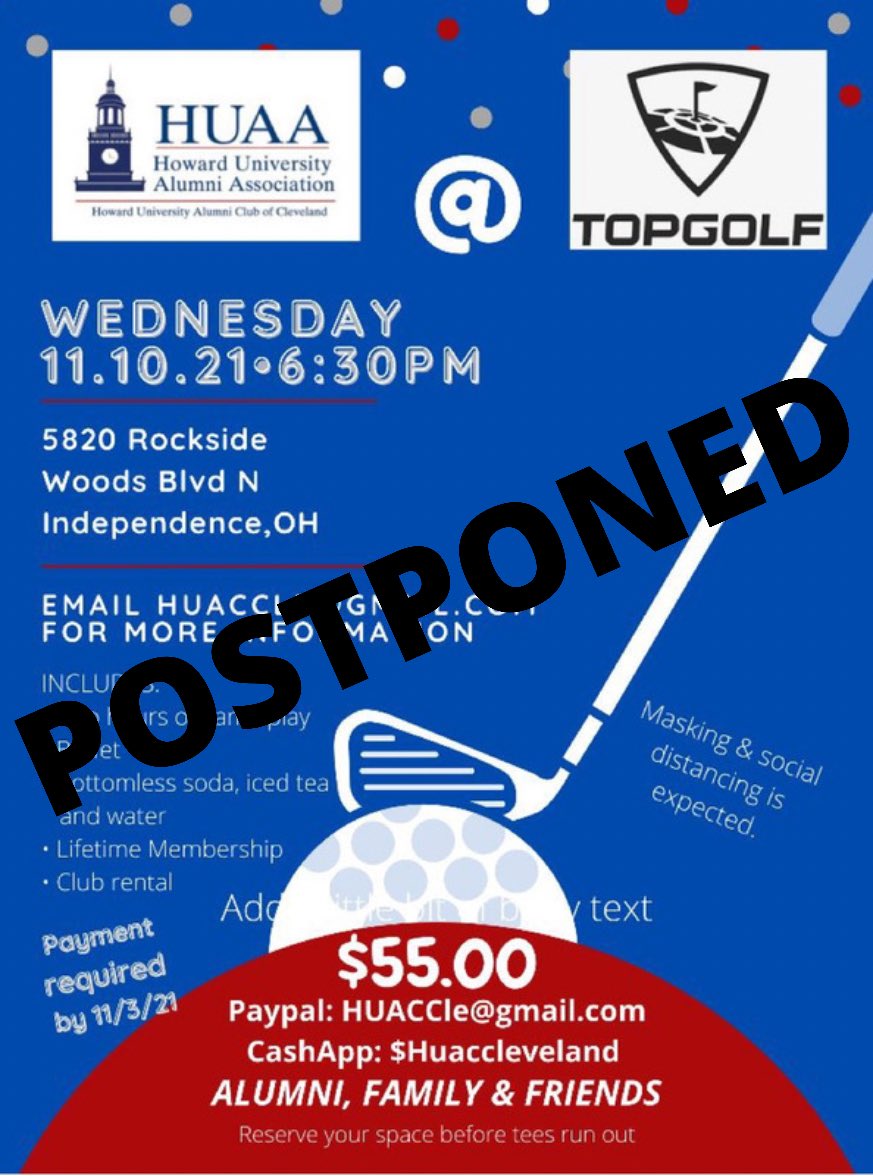 Hello CLE Bison Family, due to the lack participation for the Top Golf event we will be postponing until the spring. Please feel free to continue to keep your notifications on as we continue to bring you more exciting events and get back to building the CLE Alumni club!