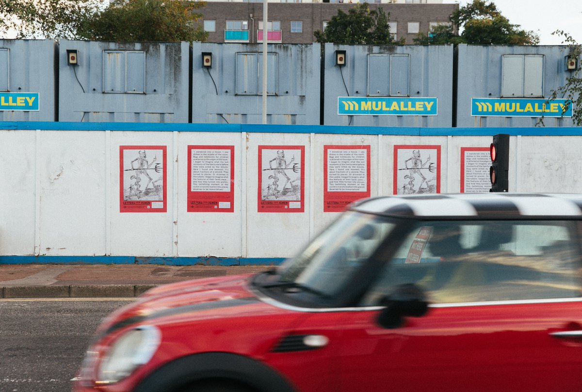 humanprojectart's tweet photo. #LettersfromYemen is a collaborative project between British artist #LucWaring and @thiyazen9.  Our posters are dotted around London 👀 

#YemenCantWait
#Streetart
#Artforpeace
#artistsontwitter 
#Artivism 
#Politicalart 
#Solidarity https://t.co/DLJi3i8LS6