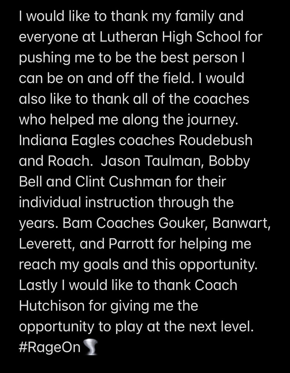 I'm excited to announce that I'll be continuing my academic and athletic career at Lake Erie College.
<a href="/lakeeriebase/">Lake Erie College Baseball 🌪️</a> <a href="/IN_BAMFAM/">Baseball/Fastpitch Academics Midwest</a> <a href="/IE_Baseball/">Indiana Eagles</a> <a href="/JasonTaulman/">Jason Taulman</a> <a href="/Hittin_Stix/">Bobby Bell</a> <a href="/theclintcushman/">Clint Cushman</a>