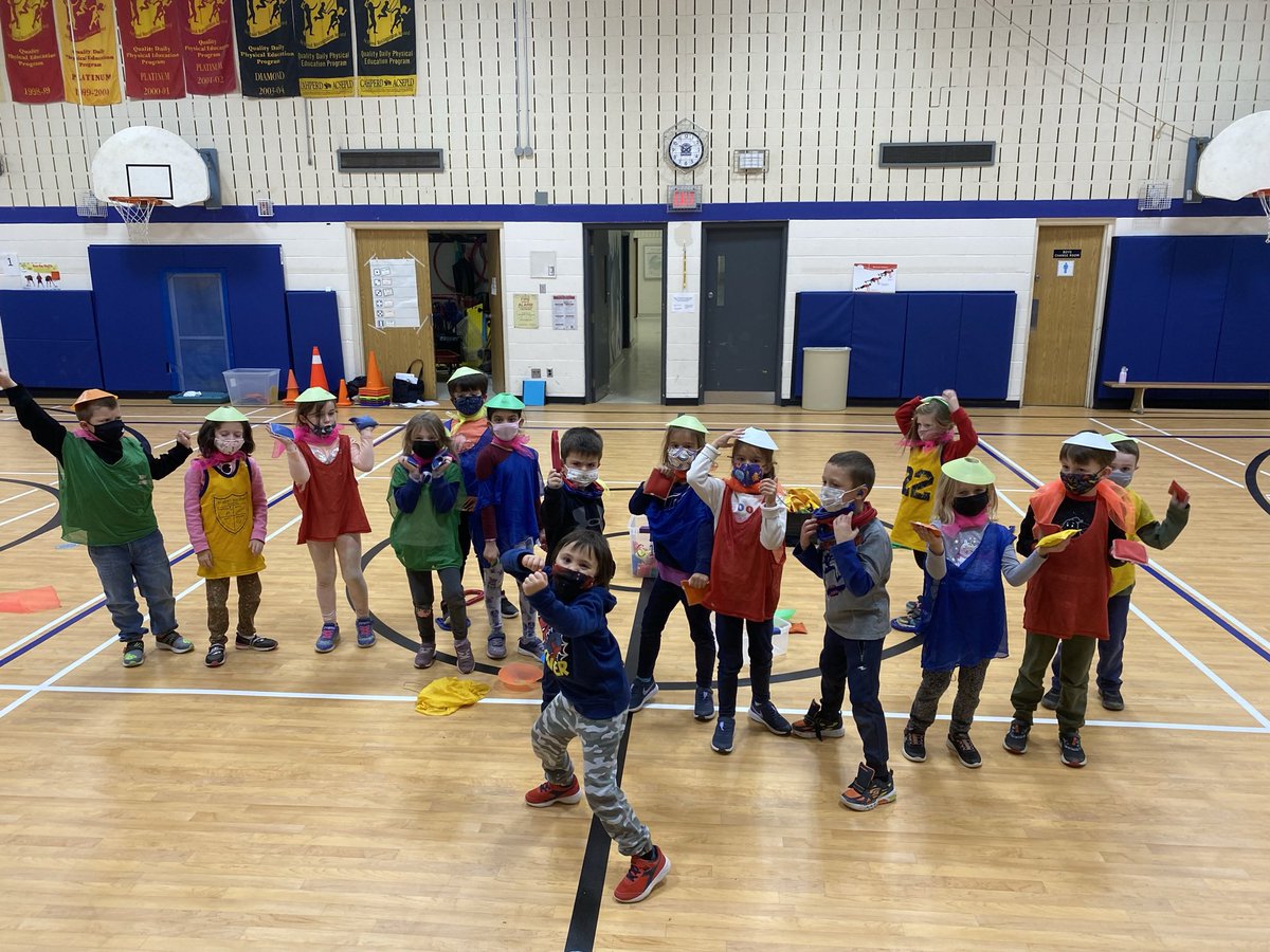 Dramatic play in PE class as we “get dressed for the colder weather” in our “winter clothes” and relay. We are ready to dress for the coming season! <a href="/robertbaldwinps/">Robert Baldwin P.S.</a>