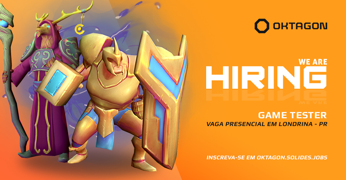 🧡Aqui na Oktagon estamos com uma NOVA OPORTUNIDADE para o pessoal de Londrina- PR e região!
🔍Procuramos por um profissional que contribua procurando e reportando bugs dos nossos jogos!
👥Se identificou? Acesse oktagon.solides.jobs e se inscreva!
📢Dê Like e Compartilhe!