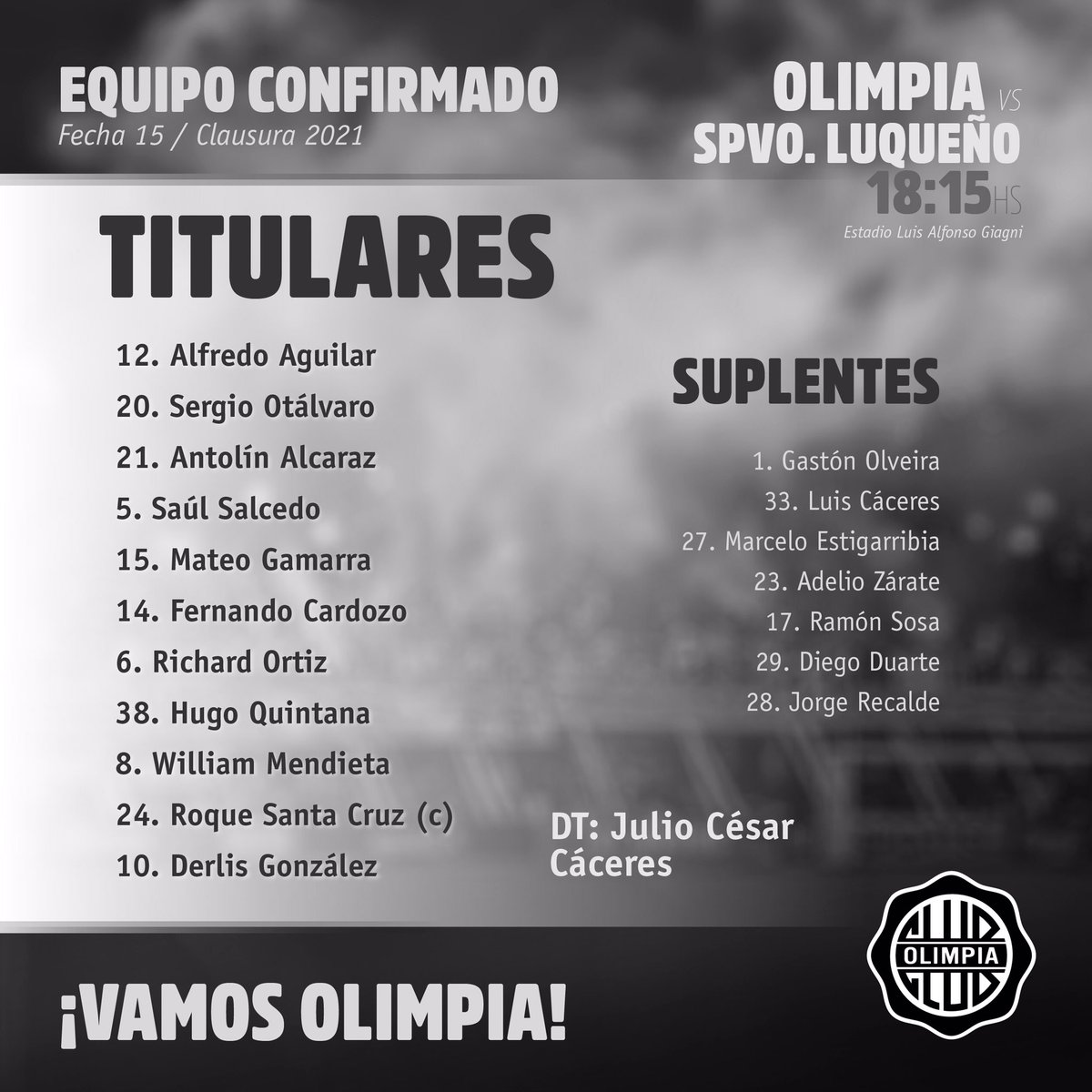 elClubOlimpia's tweet photo. 🔳#OlimpiaLIVE | #Clausura2021

• • Fecha 15 • •

🔘 ¡El Decano con equipo confirmado!

#𝙉𝙪𝙚𝙨𝙩𝙧𝙤𝘾𝙡𝙪𝙗𝙉𝙪𝙚𝙨𝙩𝙧𝙖𝙀𝙨𝙚𝙣𝙘𝙞𝙖 ⚪⚫⚪ https://t.co/H7wNACYISl