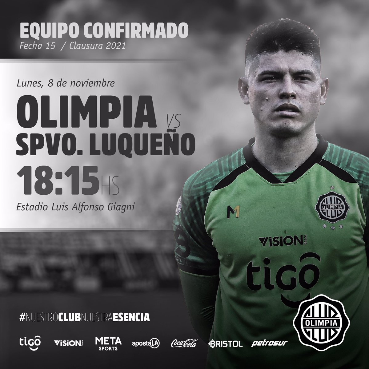 elClubOlimpia's tweet photo. 🔳#OlimpiaLIVE | #Clausura2021

• • Fecha 15 • •

🔘 ¡El Decano con equipo confirmado!

#𝙉𝙪𝙚𝙨𝙩𝙧𝙤𝘾𝙡𝙪𝙗𝙉𝙪𝙚𝙨𝙩𝙧𝙖𝙀𝙨𝙚𝙣𝙘𝙞𝙖 ⚪⚫⚪ https://t.co/H7wNACYISl