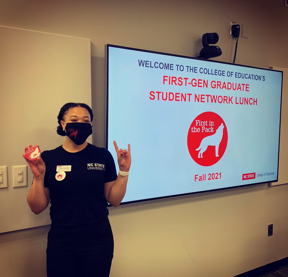 akappus's tweet photo. A group of @ncstateced graduate students gathered to #CelebrateFirstGen Day! Students who are first in their family to graduate college and to start a masters or doctoral program navigate complex barriers. Building a network of support is critical. Many thanks to #FirstInThePack! https://t.co/FMDH59kKCm