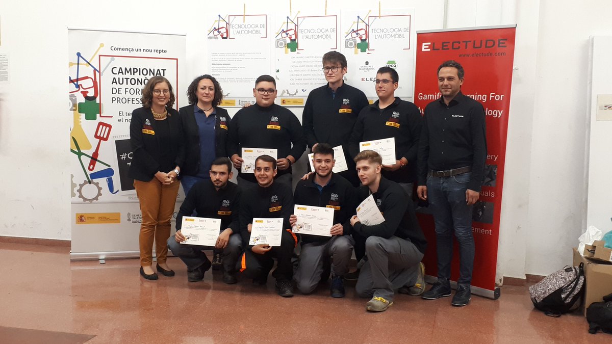 maclepuc's tweet photo. Skill de Tecnologia de l'Automòbil! 
Medalla PRIMER lugarEmilio Breviá Serrano @IESCotesBaixes
Medalla SEGUNDO lugarRubén Macías Albert @auto_marxadella
Medalla TERCER lugar Elias Harir Oviedo IES Botánico Cabanilles
Enhorabona I gràcies a  @electude
@Orienta_FP @soler @mgomicia https://t.co/ZOM4QWK8DH